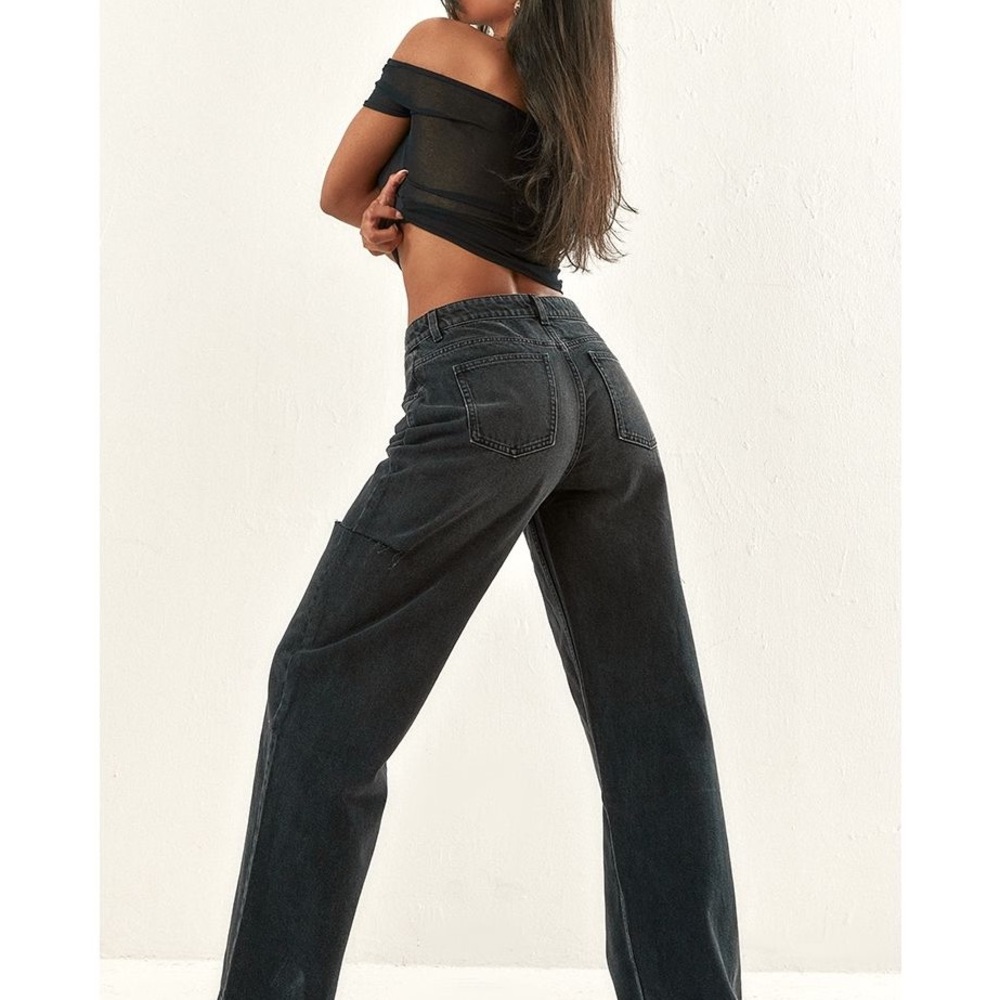 NWT 12US (16UK) PrettyLittleThing‎ Thigh Split Boyfriend Jean